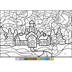 Christmas Magic Coloring (Color by Number) coloring page #200747 to print and color