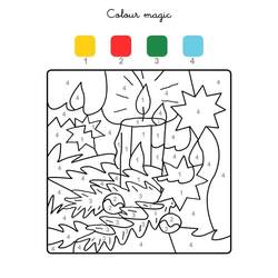 Christmas Magic Coloring (Color by Number) coloring page #200754 to print and color