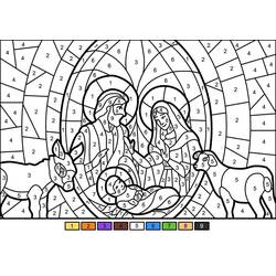 Christmas Magic Coloring (Color by Number) coloring page #200755 to print and color