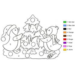 Christmas Magic Coloring (Color by Number) coloring page #200762 to print and color