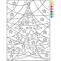 Christmas Magic Coloring (Color by Number) coloring page #200764 to print and color