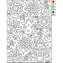 Christmas Magic Coloring (Color by Number) coloring page #200765 to print and color