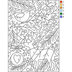 Christmas Magic Coloring (Color by Number) coloring page #200766 to print and color