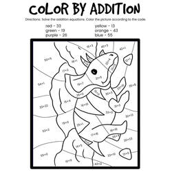 Coloring pages: Dinosaurs Color by Numbers - Free Printable Coloring Pages