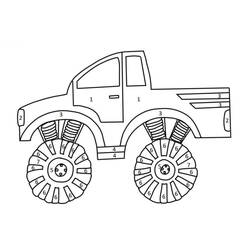 Coloring pages: Truck Color by Numbers - Free Printable Coloring Pages