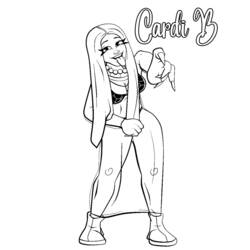 Coloring pages: Cardi B - Free Printable Coloring Pages