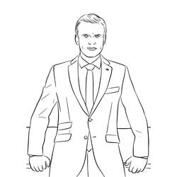 Coloring pages: Emmanuel Macron - Free Printable Coloring Pages