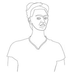 Coloring pages: Frida Kahlo - Free Printable Coloring Pages