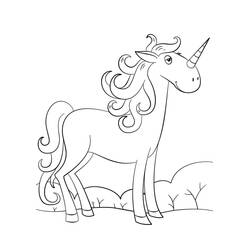 Coloring pages: Kawaii Unicorn - Free Printable Coloring Pages