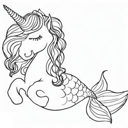 Coloring pages: Mermaid Unicorn - Free Printable Coloring Pages