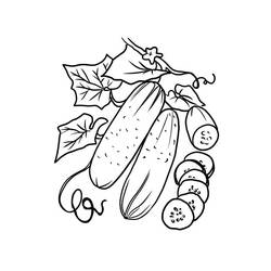 Coloring pages: Cucumber - Free Printable Coloring Pages