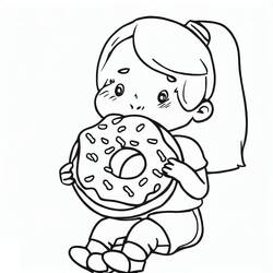 Coloring pages: Donut - Free Printable Coloring Pages