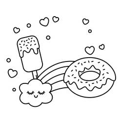 Donut (Food and Nutrition) coloring page #190543 to print and color