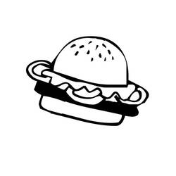 Coloring page: Hamburger (Food and Nutrition) #186780 - Free Printable Coloring Pages