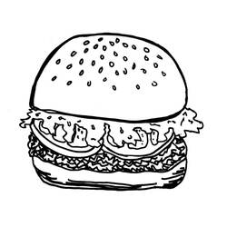 Coloring page: Hamburger (Food and Nutrition) #186783 - Free Printable Coloring Pages