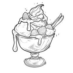 Coloring page: Ice Cream (Food and Nutrition) #218961 - Free Printable Coloring Pages