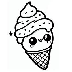 Coloring pages: Kawaii Ice Cream - Free Printable Coloring Pages