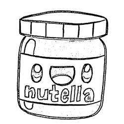 Coloring pages: Kawaii Nutella - Free Printable Coloring Pages