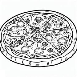 Coloring page: Pizza (Food and Nutrition) #197423 - Free Printable Coloring Pages