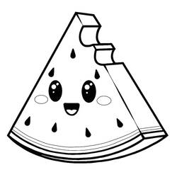 Watermelon (Food and Nutrition) coloring page #212587 to print and color