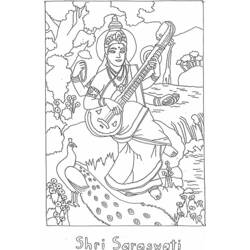 Coloring page: Hindu Mythology (Gods and Goddesses) #109551 - Free Printable Coloring Pages