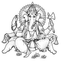 Coloring page: Hindu Mythology: Ganesh (Gods and Goddesses) #96880 - Printable coloring pages
