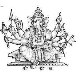 Coloring page: Hindu Mythology: Ganesh (Gods and Goddesses) #96894 - Printable coloring pages