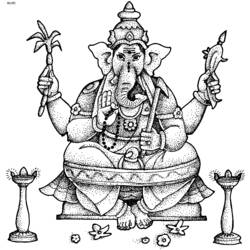 Coloring page: Hindu Mythology: Ganesh (Gods and Goddesses) #96914 - Free Printable Coloring Pages
