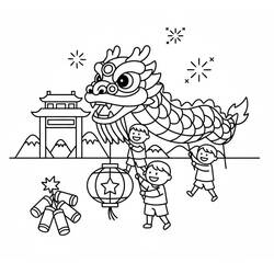 Chinese New Year (Holidays and Celebrations) coloring page #221741 to print and color