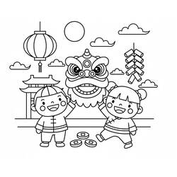Chinese New Year (Holidays and Celebrations) coloring page #221743 to print and color