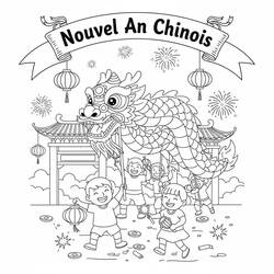 Chinese New Year (Holidays and Celebrations) coloring page #221744 to print and color