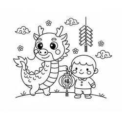 Chinese New Year (Holidays and Celebrations) coloring page #221745 to print and color