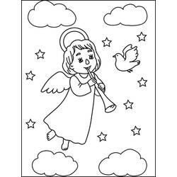 Coloring pages: Christmas Angel - Free Printable Coloring Pages