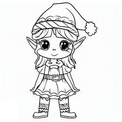 Coloring page: Christmas Elf (Holidays and Celebrations) #190331 - Free Printable Coloring Pages