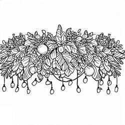 Coloring pages: Christmas Garland - Free Printable Coloring Pages