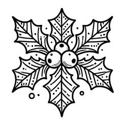 Coloring pages: Christmas Holly - Free Printable Coloring Pages