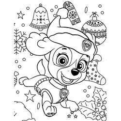 Coloring pages: Christmas PAW Patrol - Free Printable Coloring Pages