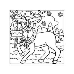 Coloring pages: Christmas Reindeer - Free Printable Coloring Pages