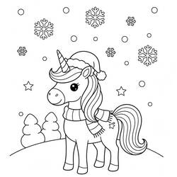 Christmas Unicorn - Free printable coloring pages