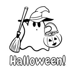 Coloring pages: Halloween Ghost - Free Printable Coloring Pages