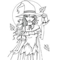 Coloring pages: Halloween Witch - Free Printable Coloring Pages
