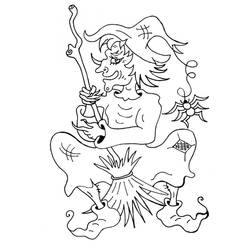 Coloring page: Halloween Witch (Holidays and Celebrations) #200314 - Free Printable Coloring Pages