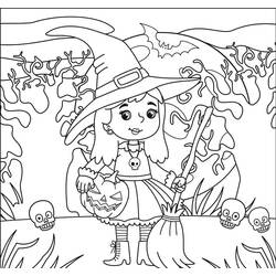 Coloring page: Halloween Witch (Holidays and Celebrations) #200319 - Free Printable Coloring Pages