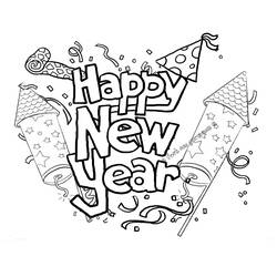 Coloring pages: Happy New Year - Free Printable Coloring Pages