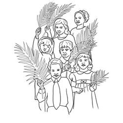 Coloring page: Palm Sunday (Holidays and Celebrations) #210866 - Free Printable Coloring Pages