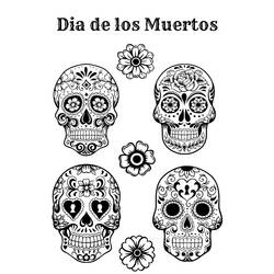Coloring page: Day of the Dead (Holidays and Special occasions) #60214 - Printable coloring pages