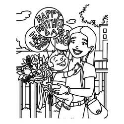 Coloring page: Mothers Day (Holidays and Special occasions) #130004 - Free Printable Coloring Pages