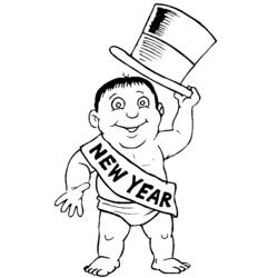 Coloring page: New Year (Holidays and Special occasions) #60780 - Free Printable Coloring Pages
