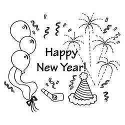 Coloring page: New Year (Holidays and Special occasions) #60826 - Printable coloring pages