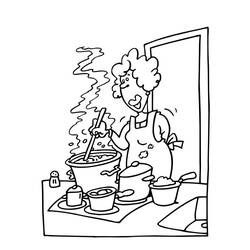 Coloring page: Cook (Jobs) #91775 - Free Printable Coloring Pages